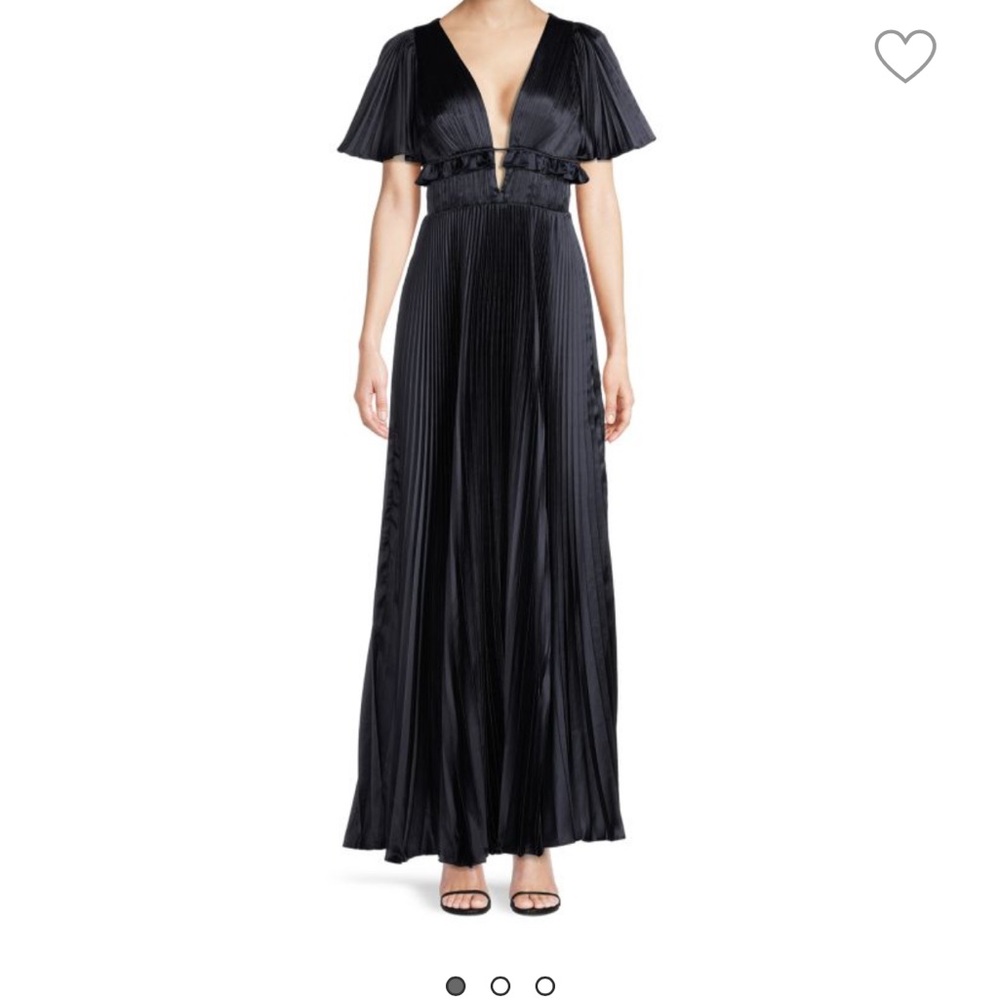 AMUR pleated satin evening gown